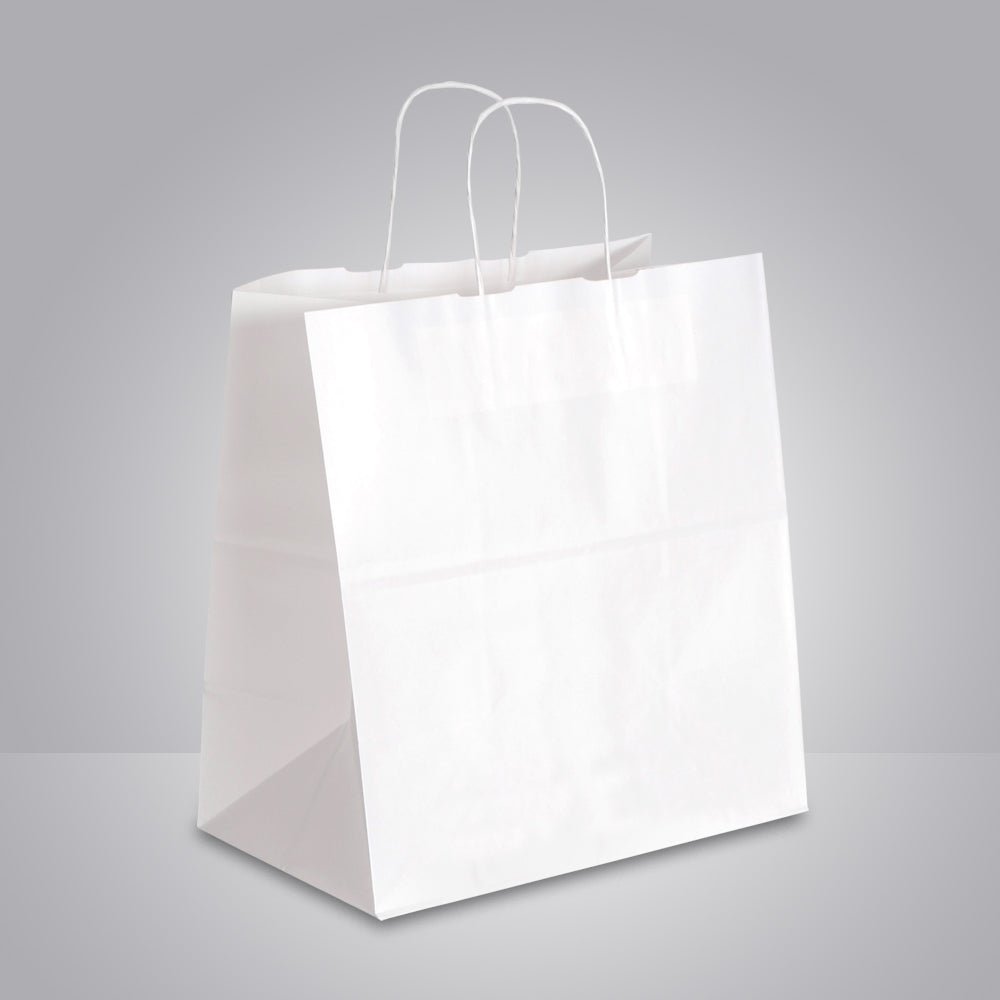 Papiertragetasche "Take Away Komfort in braun & weiß" - unbedruckt - GERNET Print GmbH
