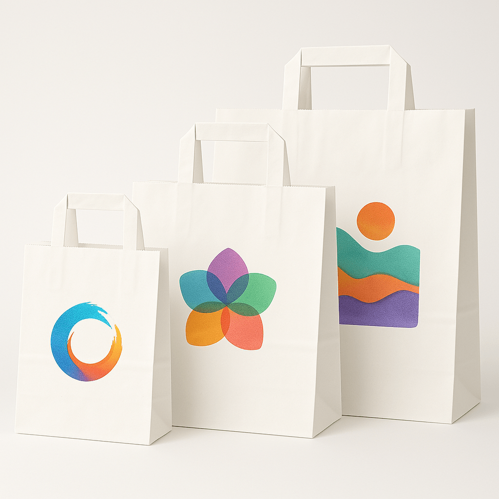 Weiße Papiertragetasche mit Flachhenkeln "STANDARD" - GERNET Print GmbH