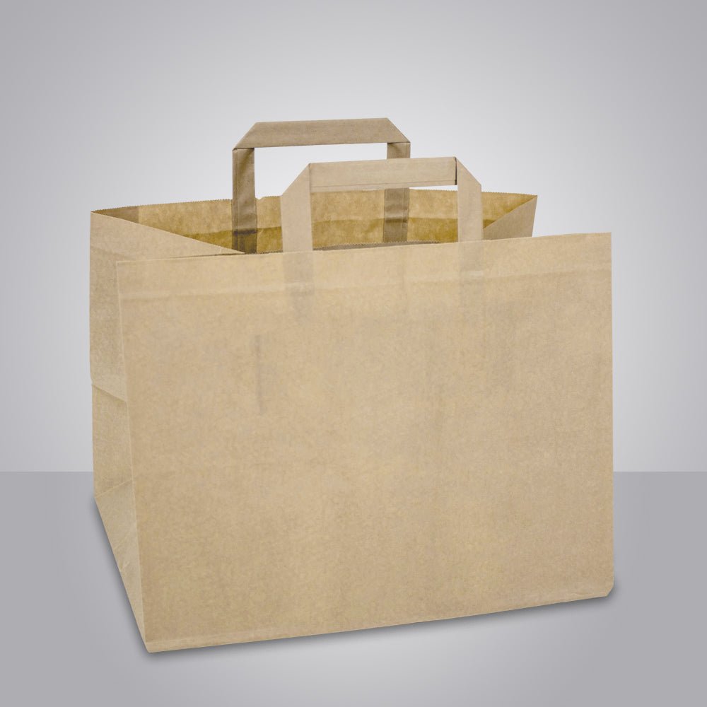 Papiertragetasche "Take Away Standard in braun & weiß" - unbedruckt - GERNET Print GmbH