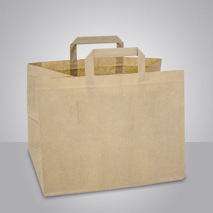 Papiertragetasche "Take Away Standard in braun & weiß" - unbedruckt - GERNET Print GmbH