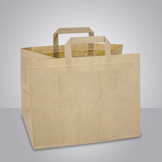 Papiertragetasche "Take Away Standard in braun & weiß" - unbedruckt - GERNET Print GmbH