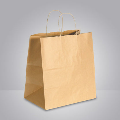 Papiertragetasche "Take Away Komfort in braun & weiß" - unbedruckt - GERNET Print GmbH