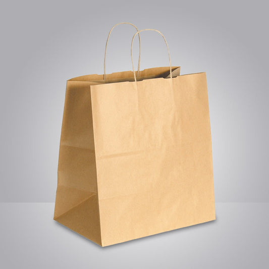 Papiertragetasche "Take Away Komfort in braun & weiß" - unbedruckt - GERNET Print GmbH