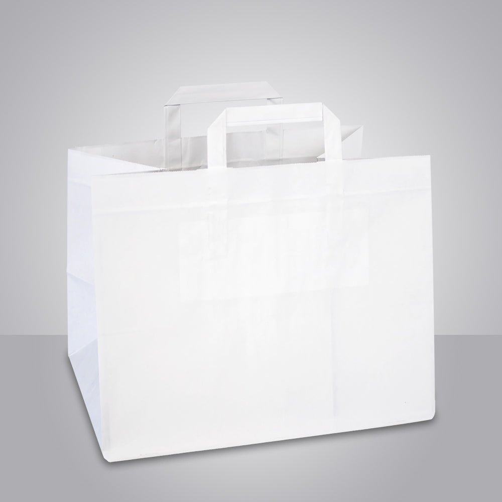 Papiertragetasche "Take Away Standard in braun & weiß" - unbedruckt - GERNET Print GmbH